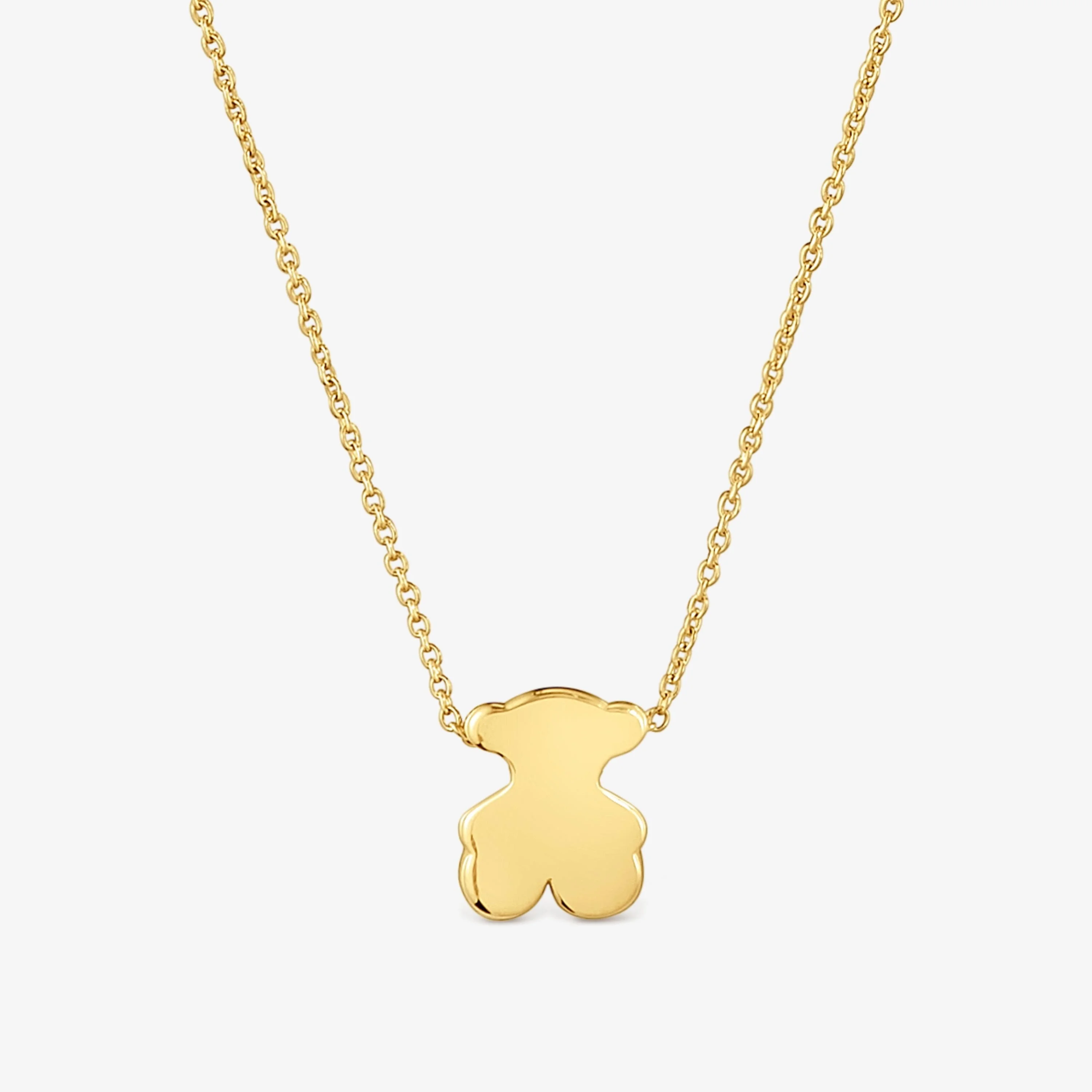 Short 18K solid gold Necklace with 8 mm bear motif Sweet Dolls - 1
