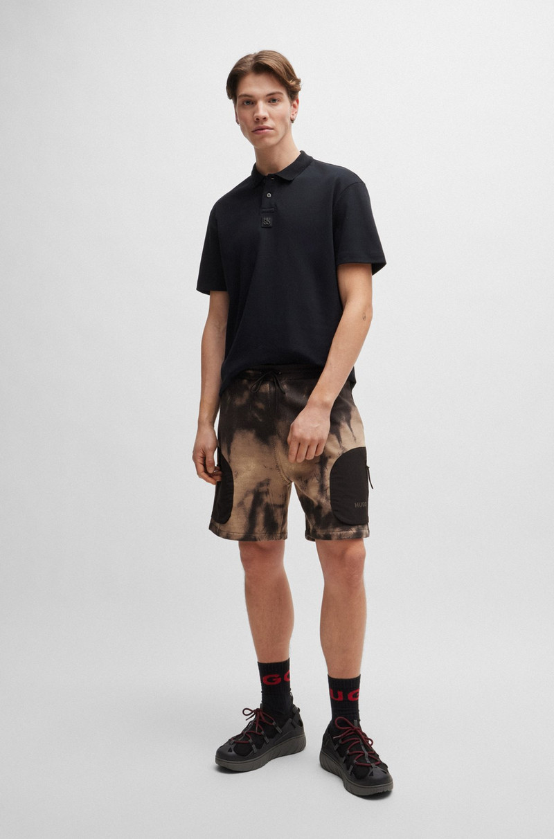 HUGO COTTON-TERRY RELAXED-FIT SHORTS WITH LOGO PRINT outlook
