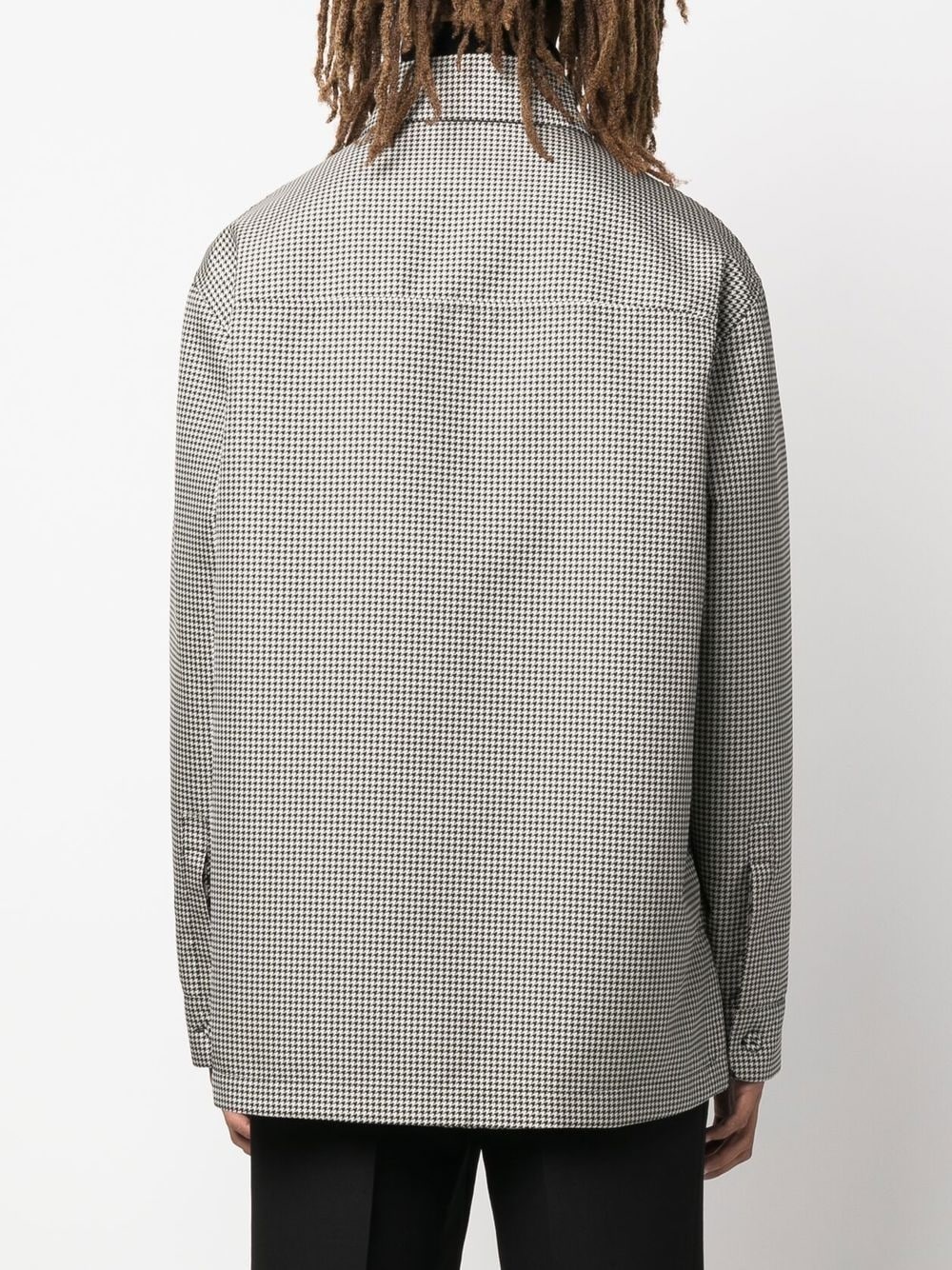 reversible houndstooth-check jacket - 4