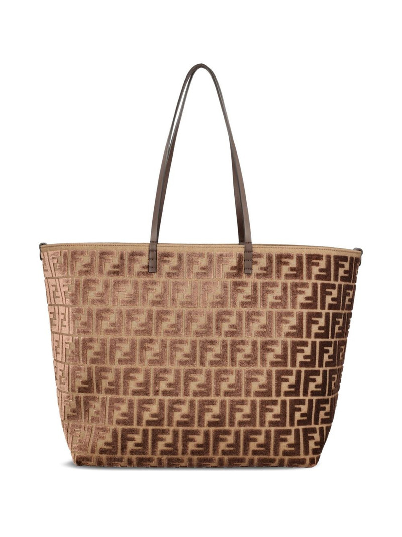 FENDI FF logo velvet tote bag outlook