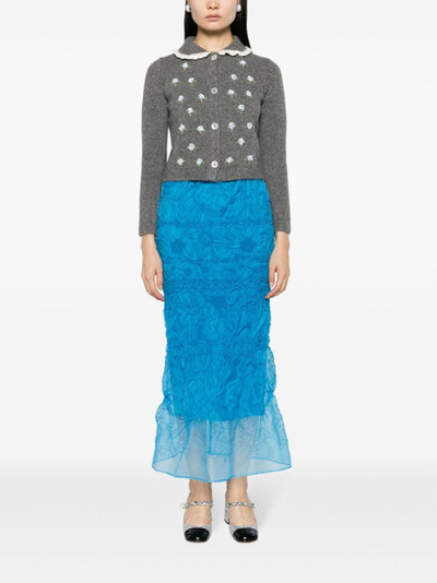 CECILIE BAHNSEN Universe Denali-embroidered maxi skirt outlook