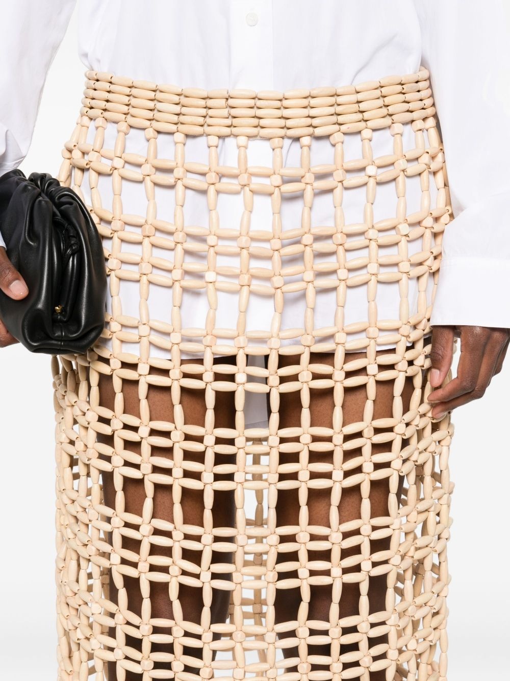 beaded grid midi skirt - 5