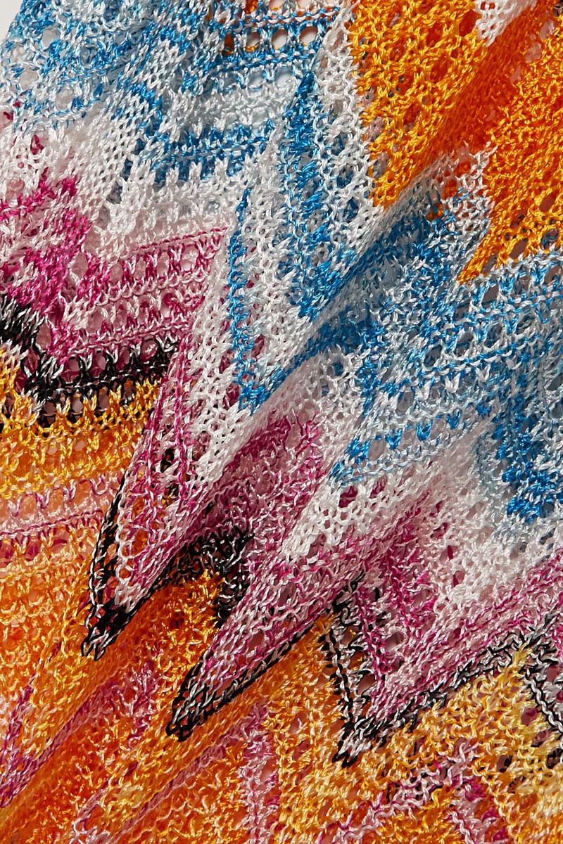 Printed voile flared pants 4