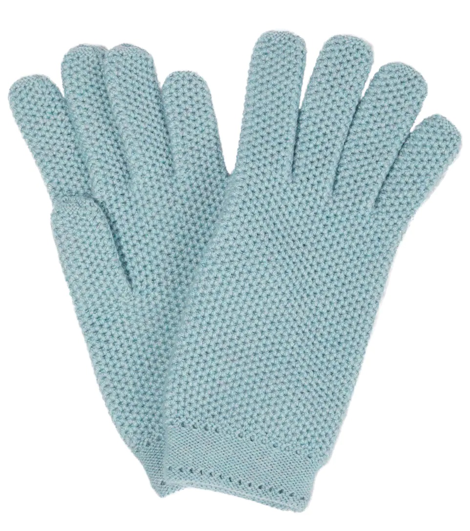 Crochet cashmere gloves - 1