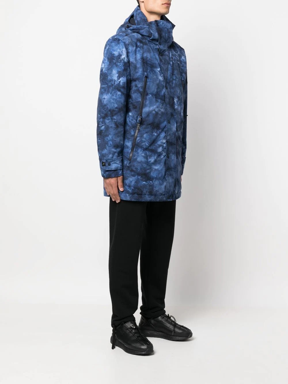 abstract-pattern print parka - 3