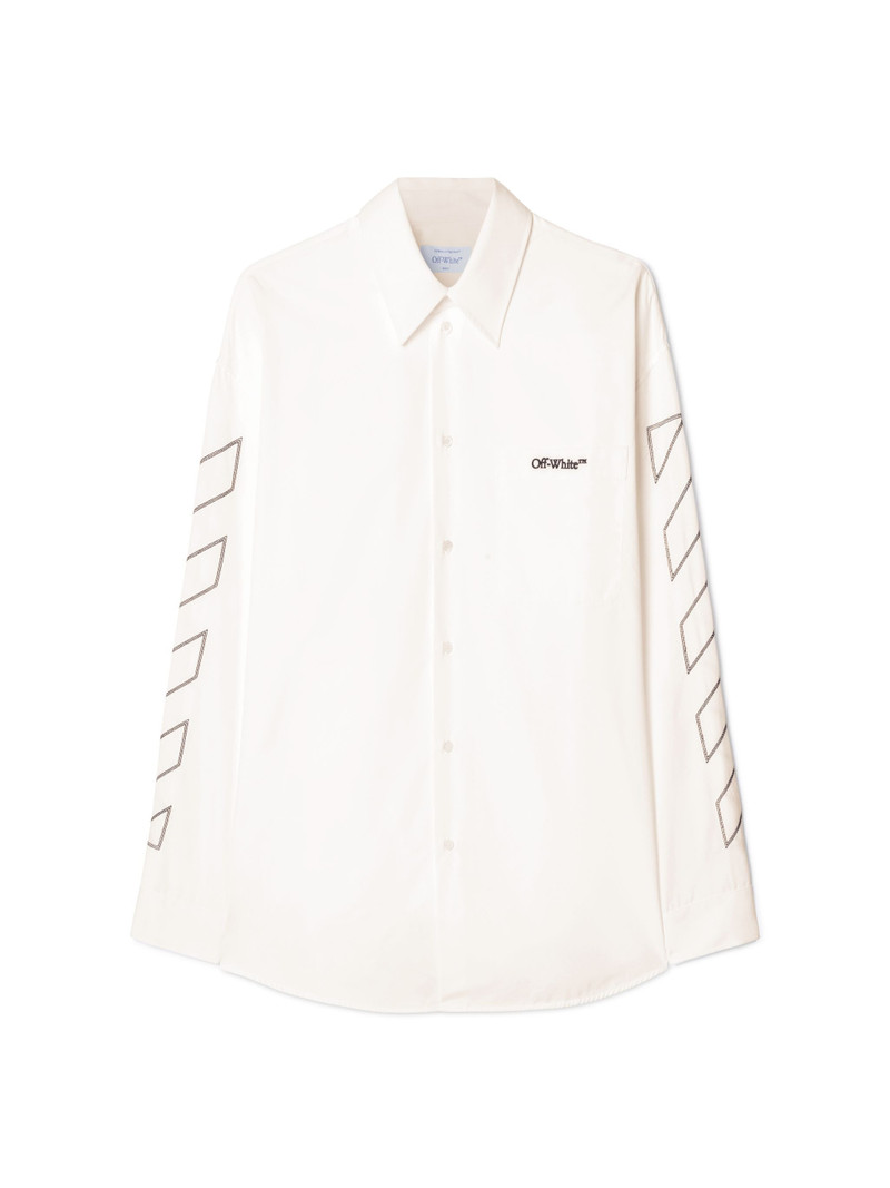 White Diagonal Outline Overshirt 1