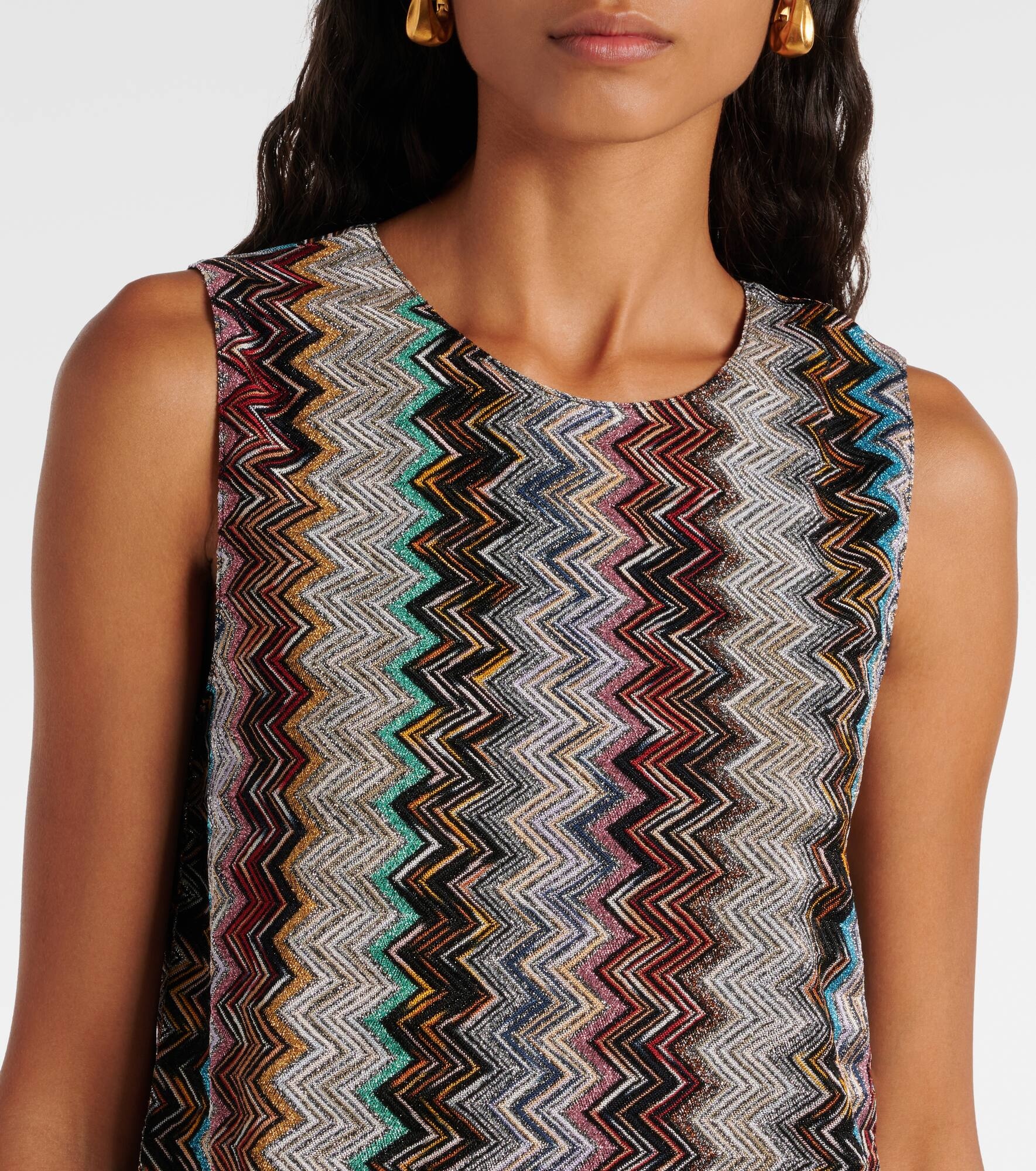 Zigzag lamé minidress - 4