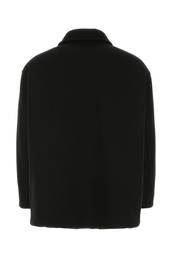 Valentino Garavani Men Black Wool Blend Coat - 2