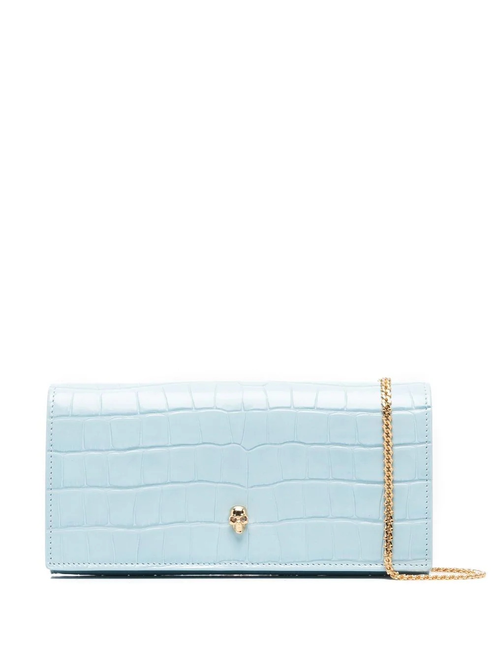 crocodile-embossed leather clutch - 1