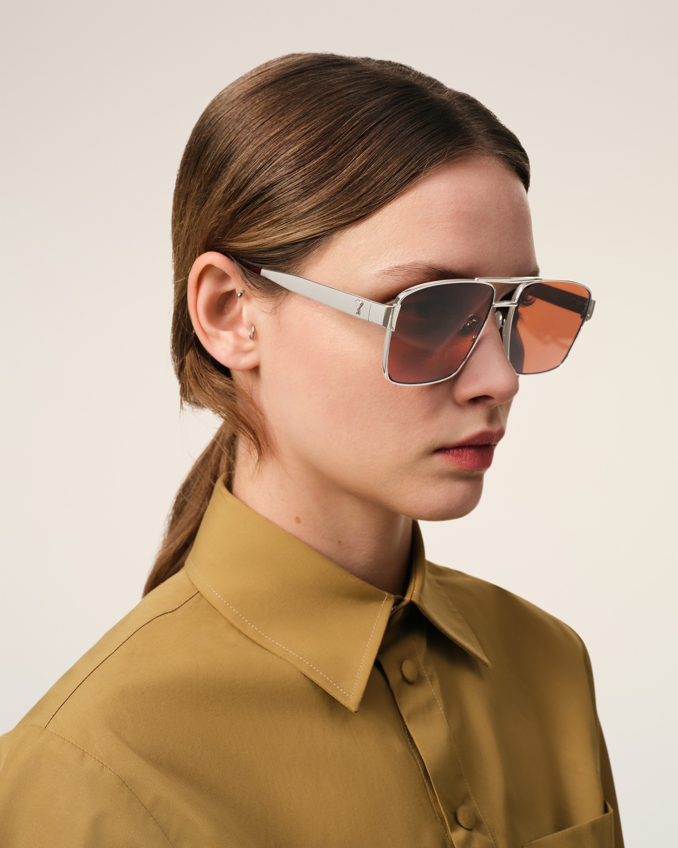 SILVER STAINLESS STEEL 75007 SUNGLASSES - 2