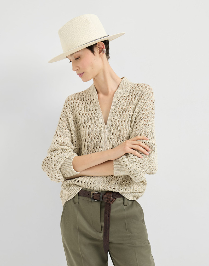 Linen dazzling braids cardigan 5