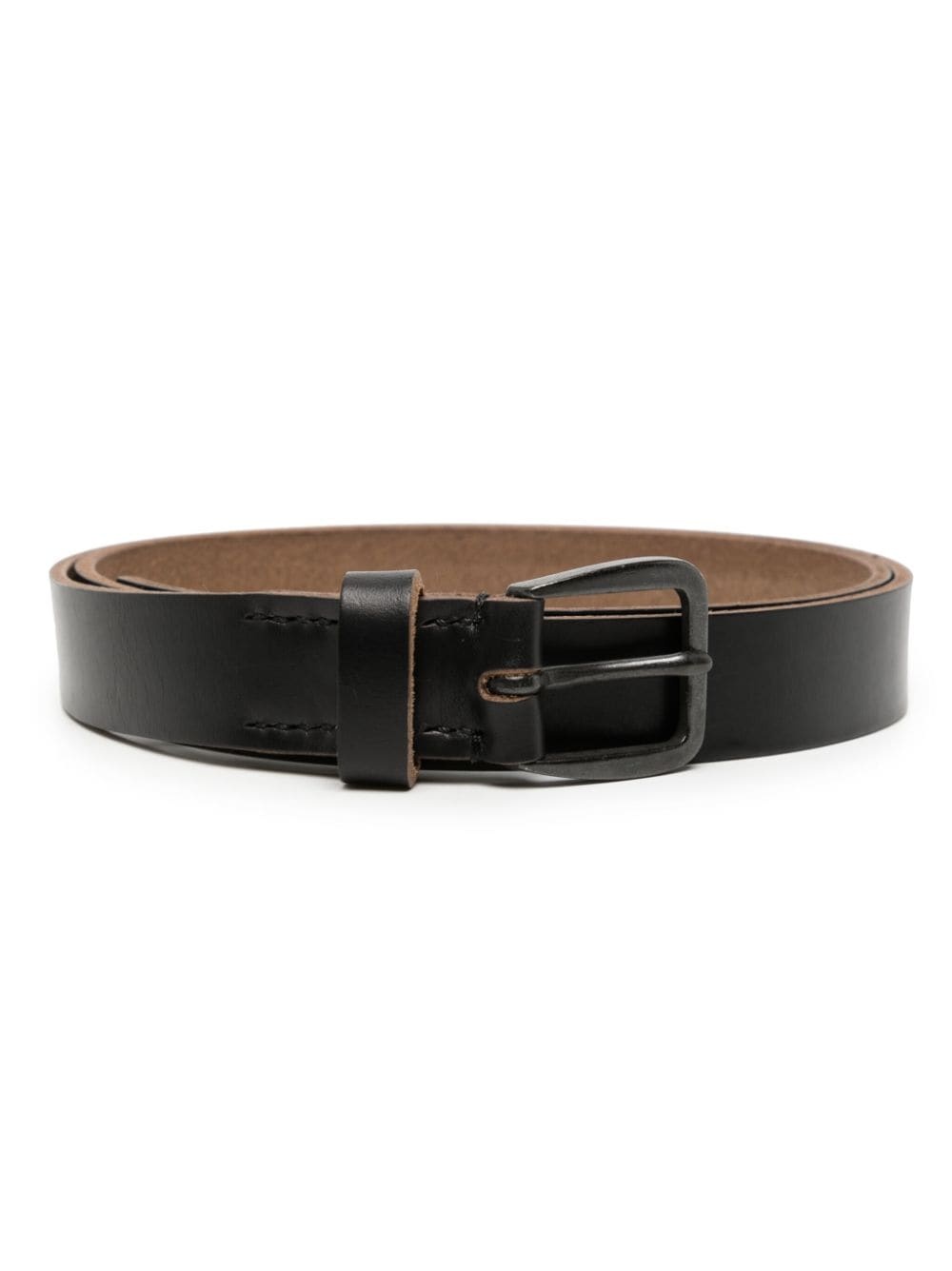 logo-debossed leather belt - 1