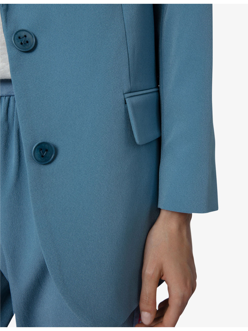 Viva single-breasted peak-lapel crepe blazer 5