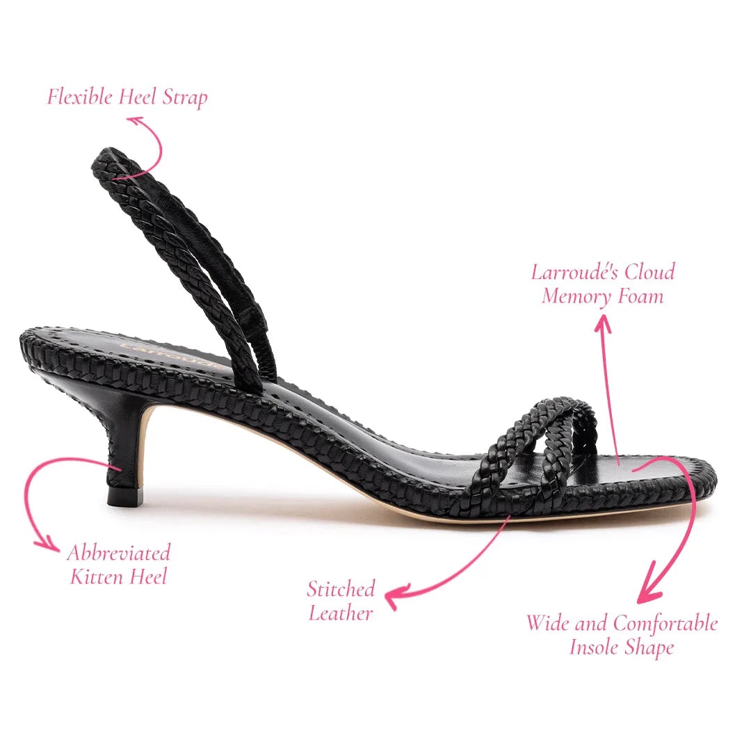 Larroude - Larroude Mini Annie Sandal In Black Leather - 5