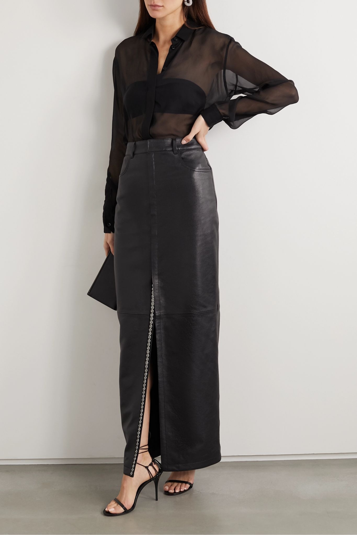 Leather maxi skirt - 2