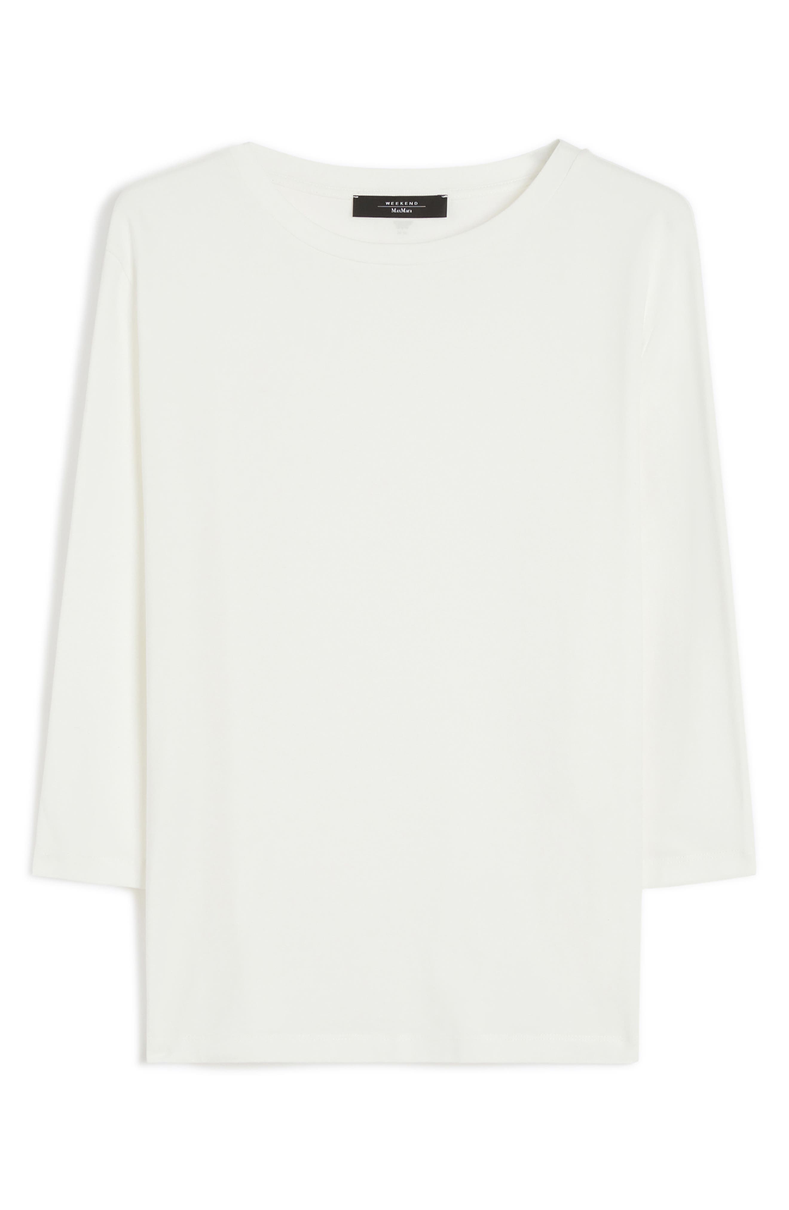Weekend Max Mara Three-Quarter Sleeve Jersey T-Shirt in White at Nordstrom - 3