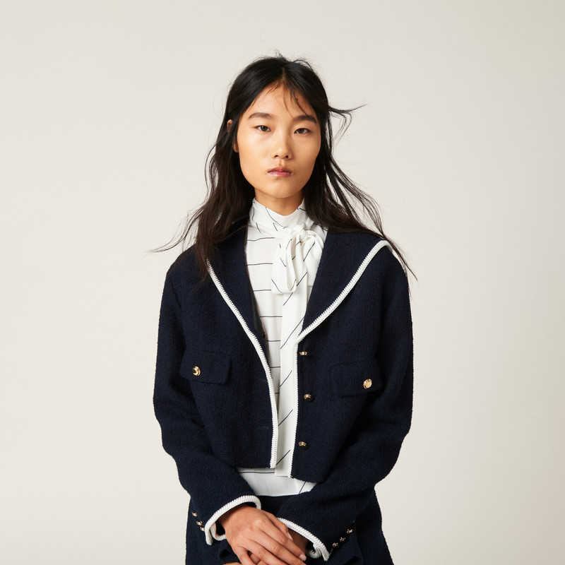 Single-breasted tweed jacket 5