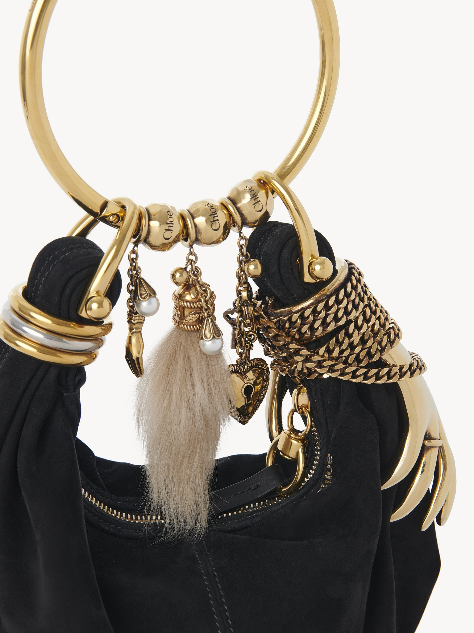 MINI BRACELET HOBO BAG IN SUEDE LEATHER - 8