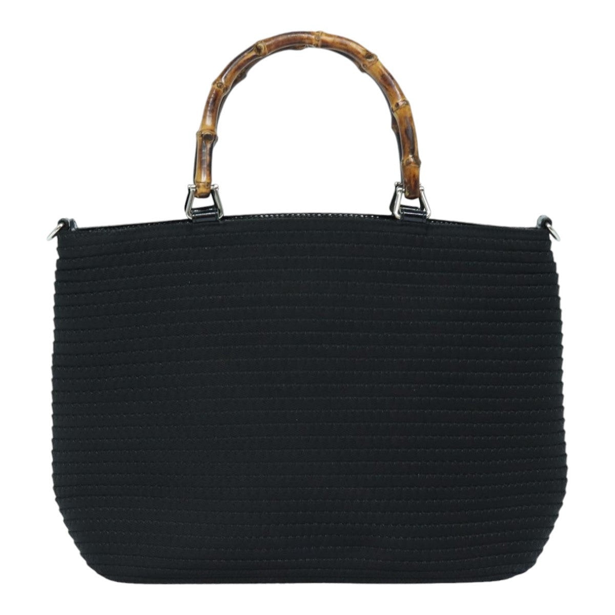 GUCCI Bamboo Hand Bag Canvas Black Gold 000 1998 000 1998 - 3