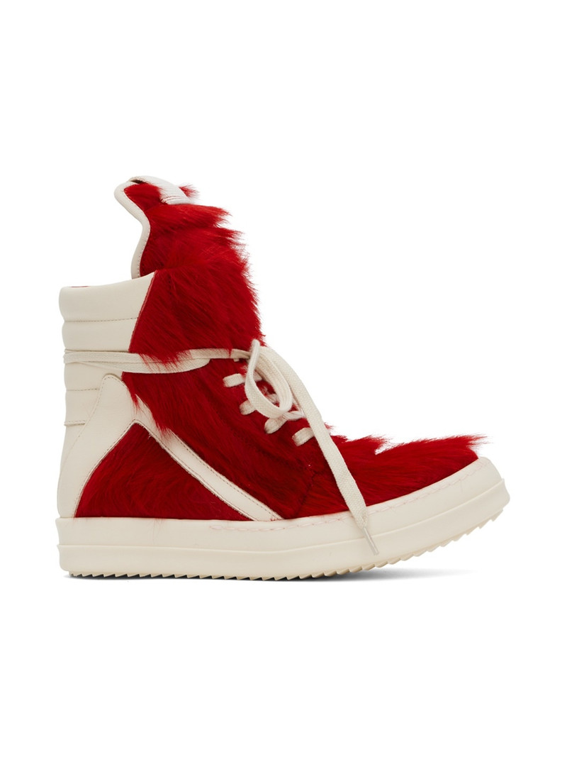 Red & Off-White Geobasket Sneakers 1