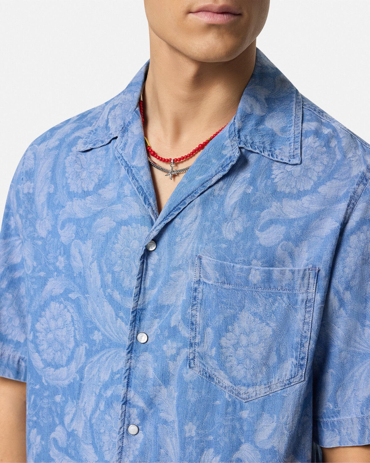 Barocco Chambray Denim Shirt - 3