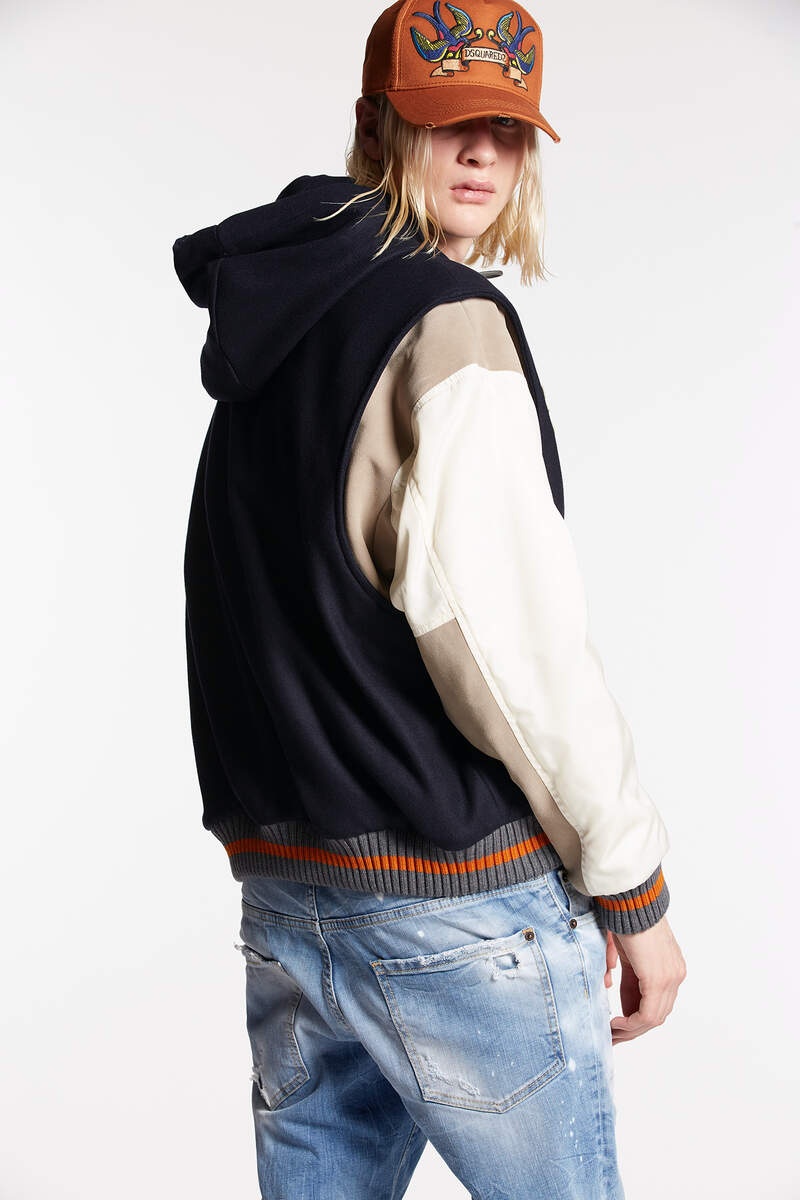 VARSITY HOODED BOMBER JACKET - 3