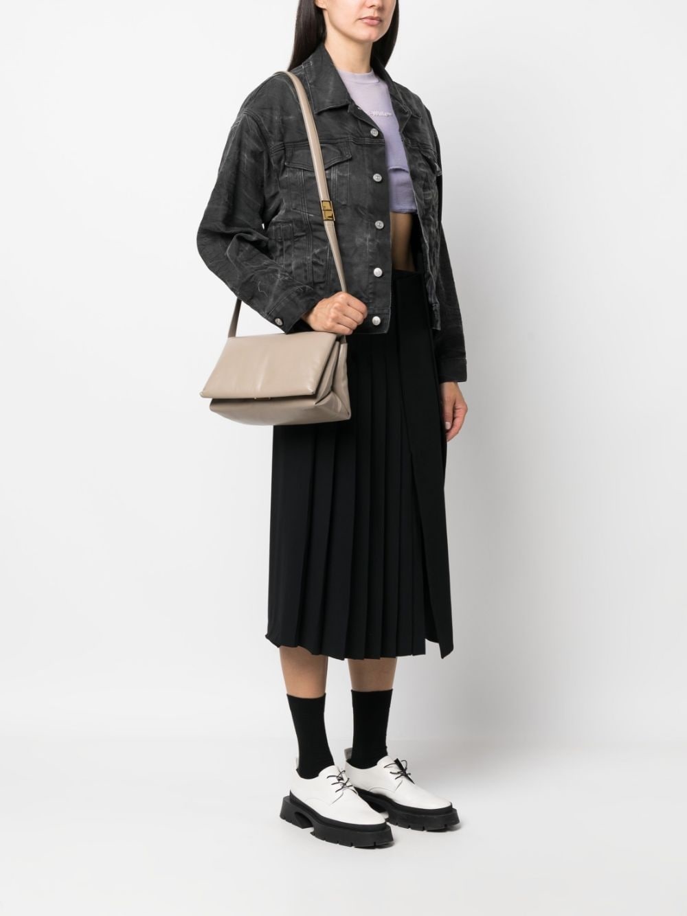 ★MARNI★ Prisma Medium Shoulder Bag Black SBMP0139UOP529800 Marni New prisma medium shoulder bag - Black