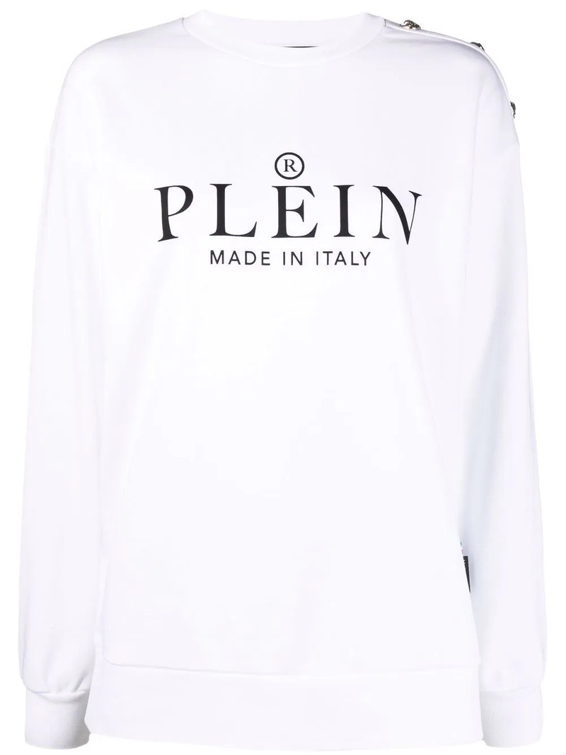logo-print crew neck sweatshirt 1