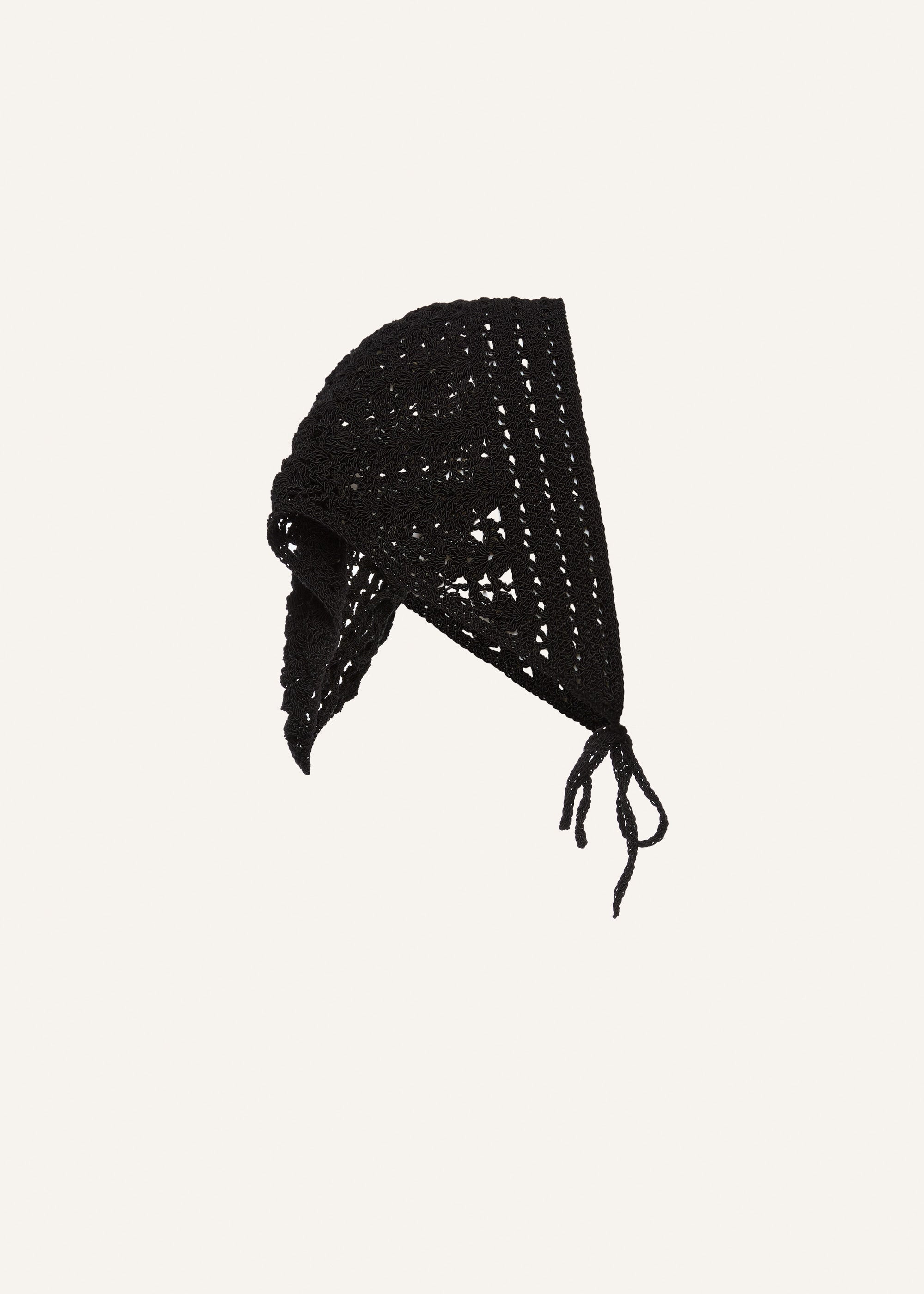 Crochet head scarf in black - 2