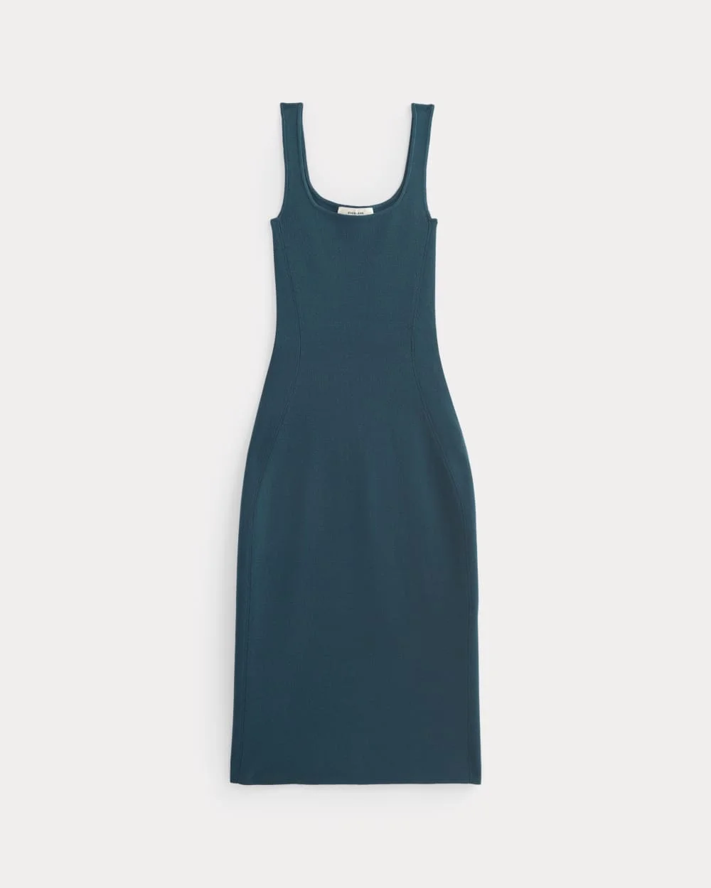 KNIT SQUARE-NECK MIDI DRESS - 1