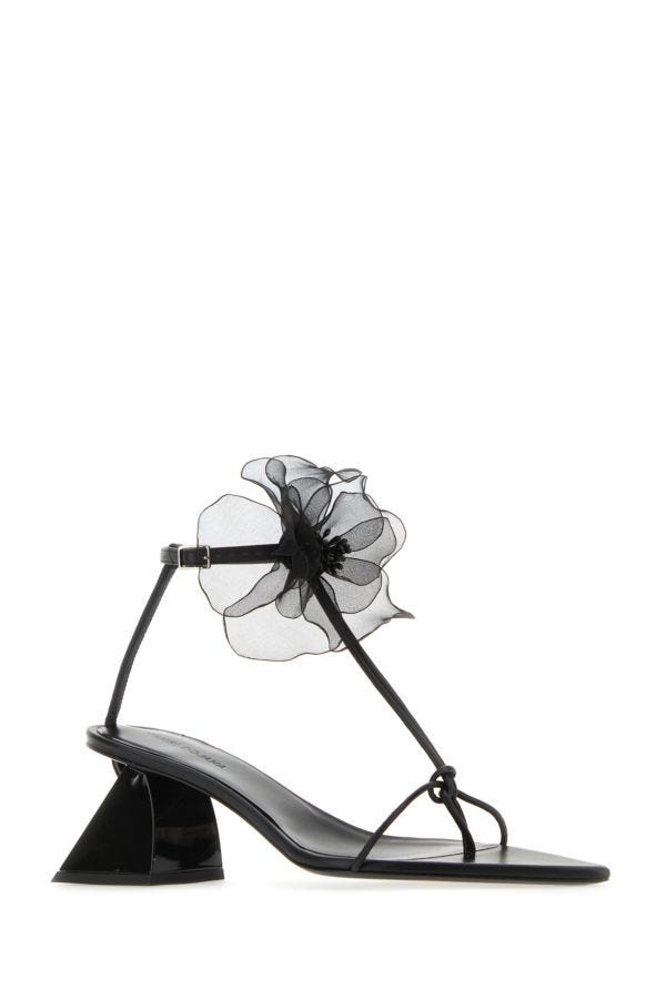 サンダル・ミュール Nensi Dojaka Black nappa leather thong sandals NENSI DOJAKA Black nappa leather thong sandals