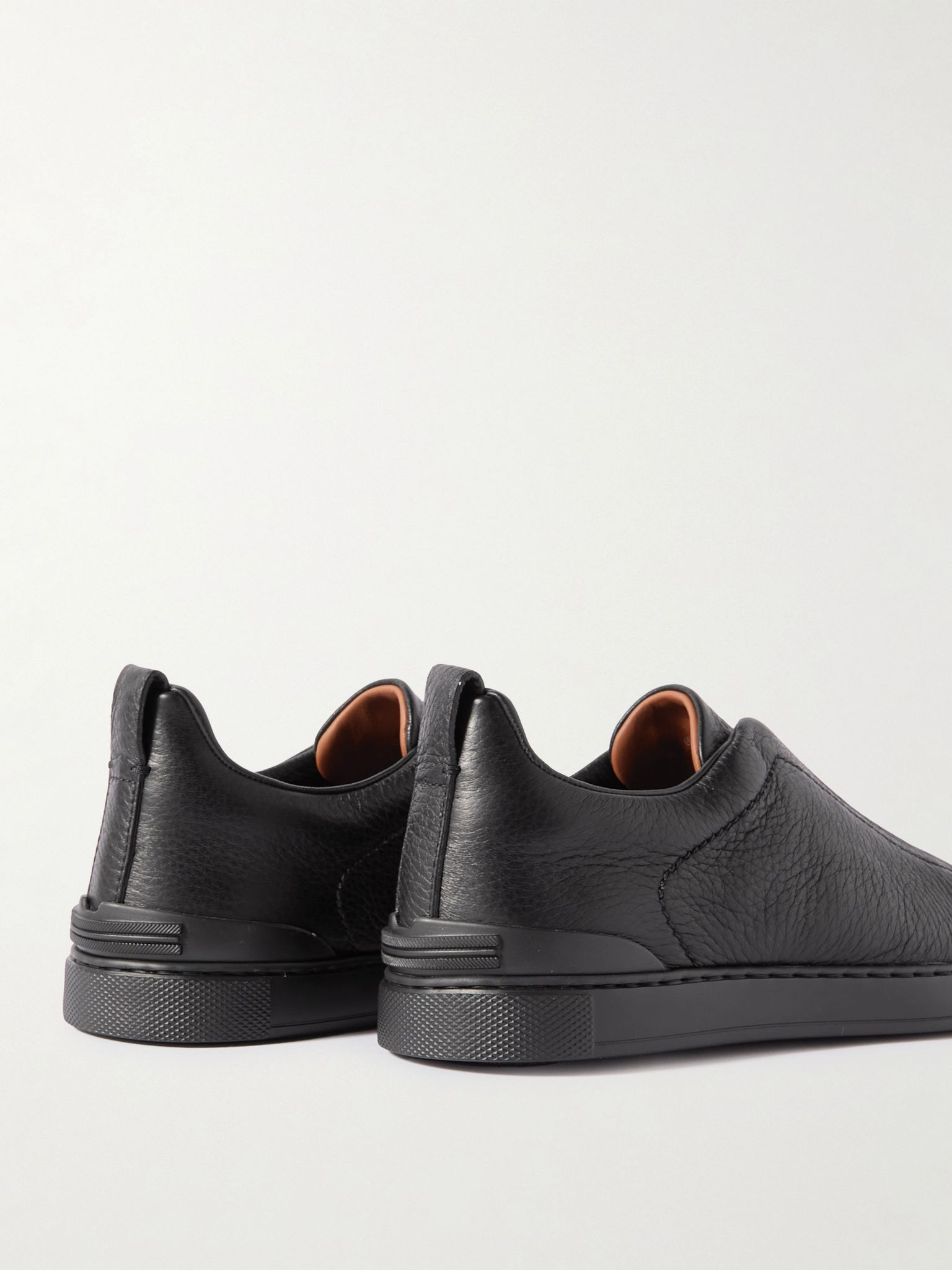 Triple Stitch™ Full-Grain Deerskin Slip-On Sneakers Black - 5