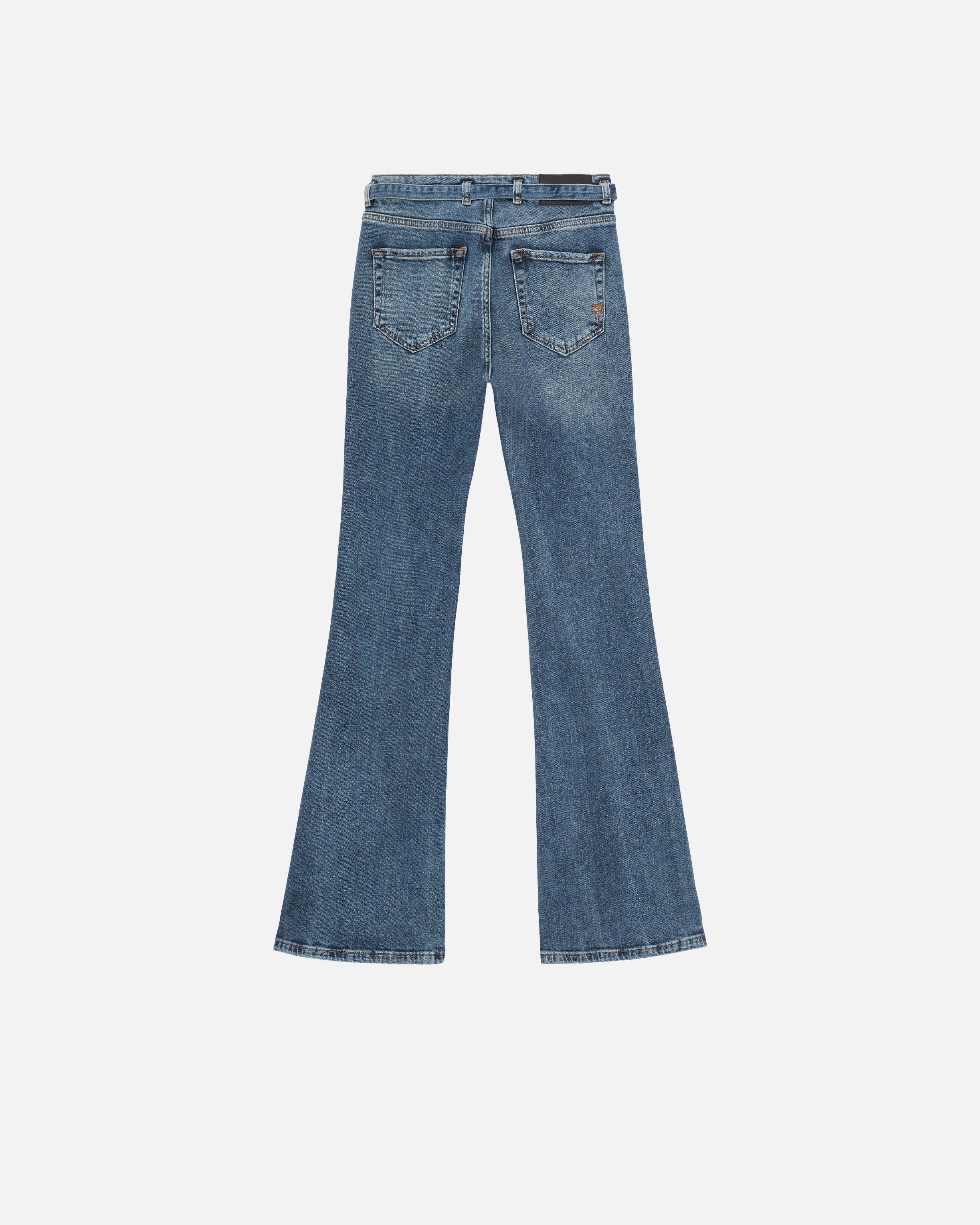 COMFORTABLE BLUE DENIM FLARED JEANS - 6