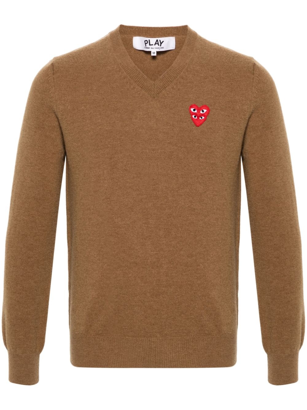 heart-patch wool jumper - 1