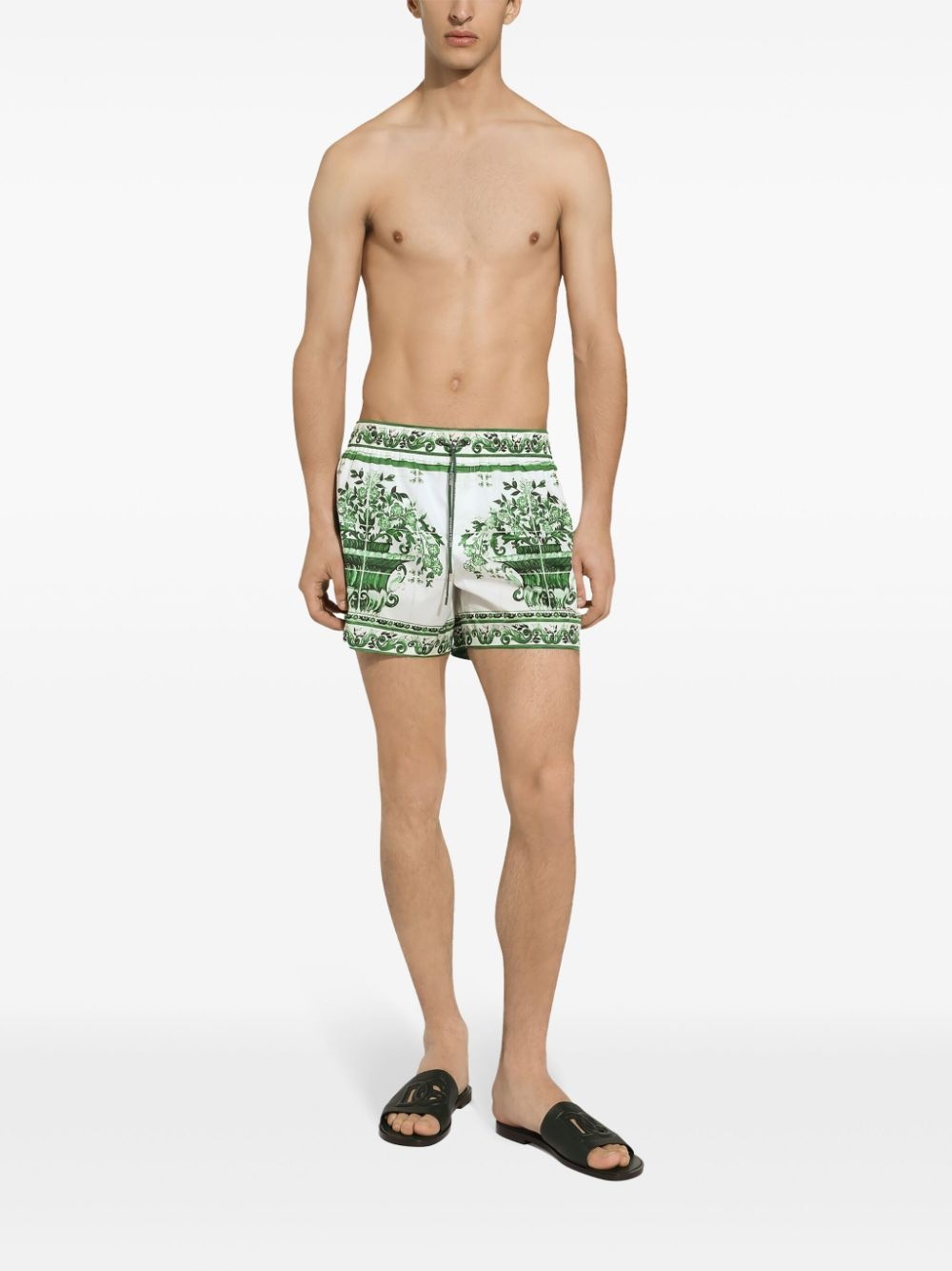 Majolica-print swim shorts - 2