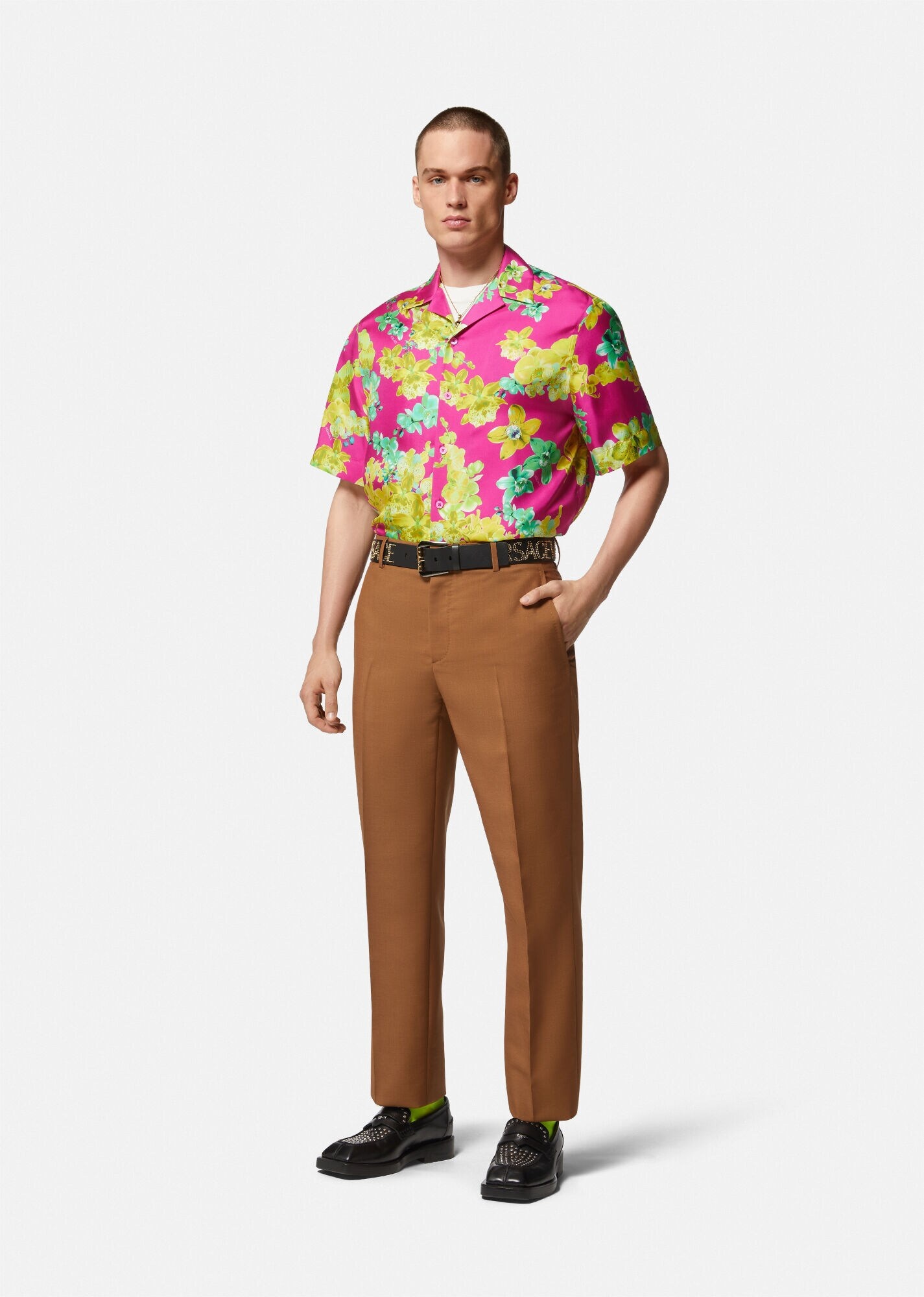 Versace Orchid Silk Shirt - 2