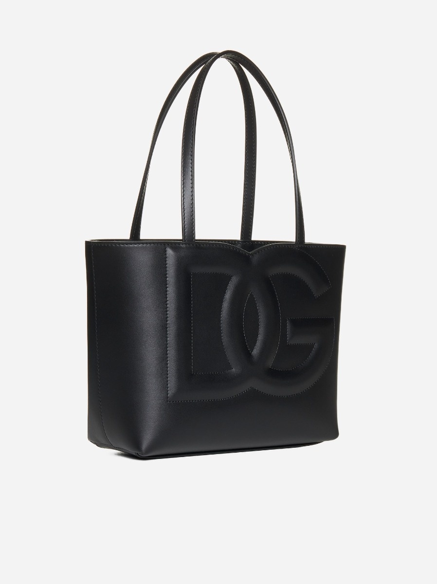 DG logo leather small tote bag - 3