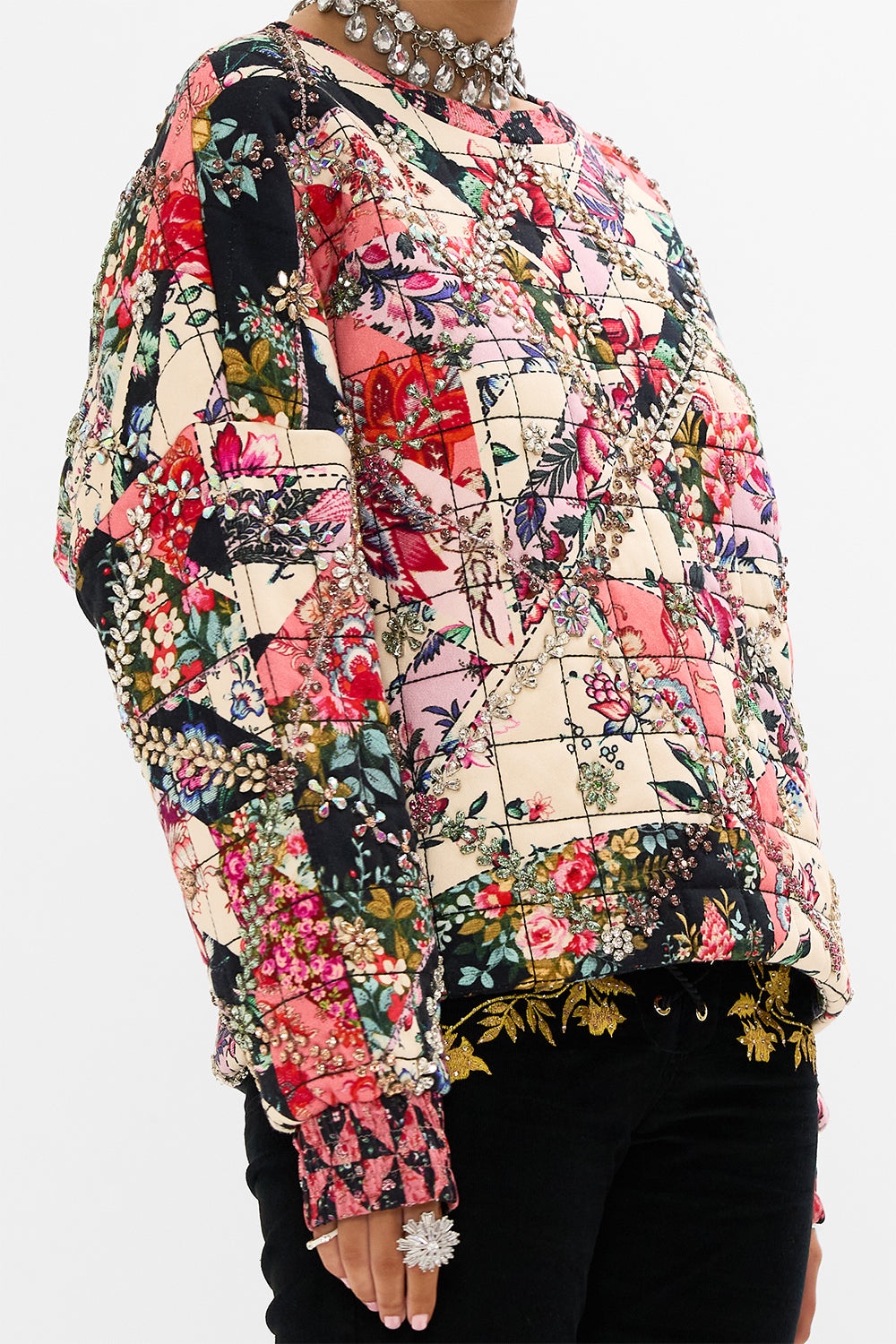 SILK BAND DROPPED SHOULDER SWEATSHIRT - 6