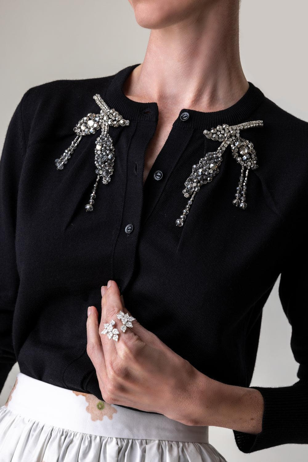 Embroidered Cropped Cardigan - 3