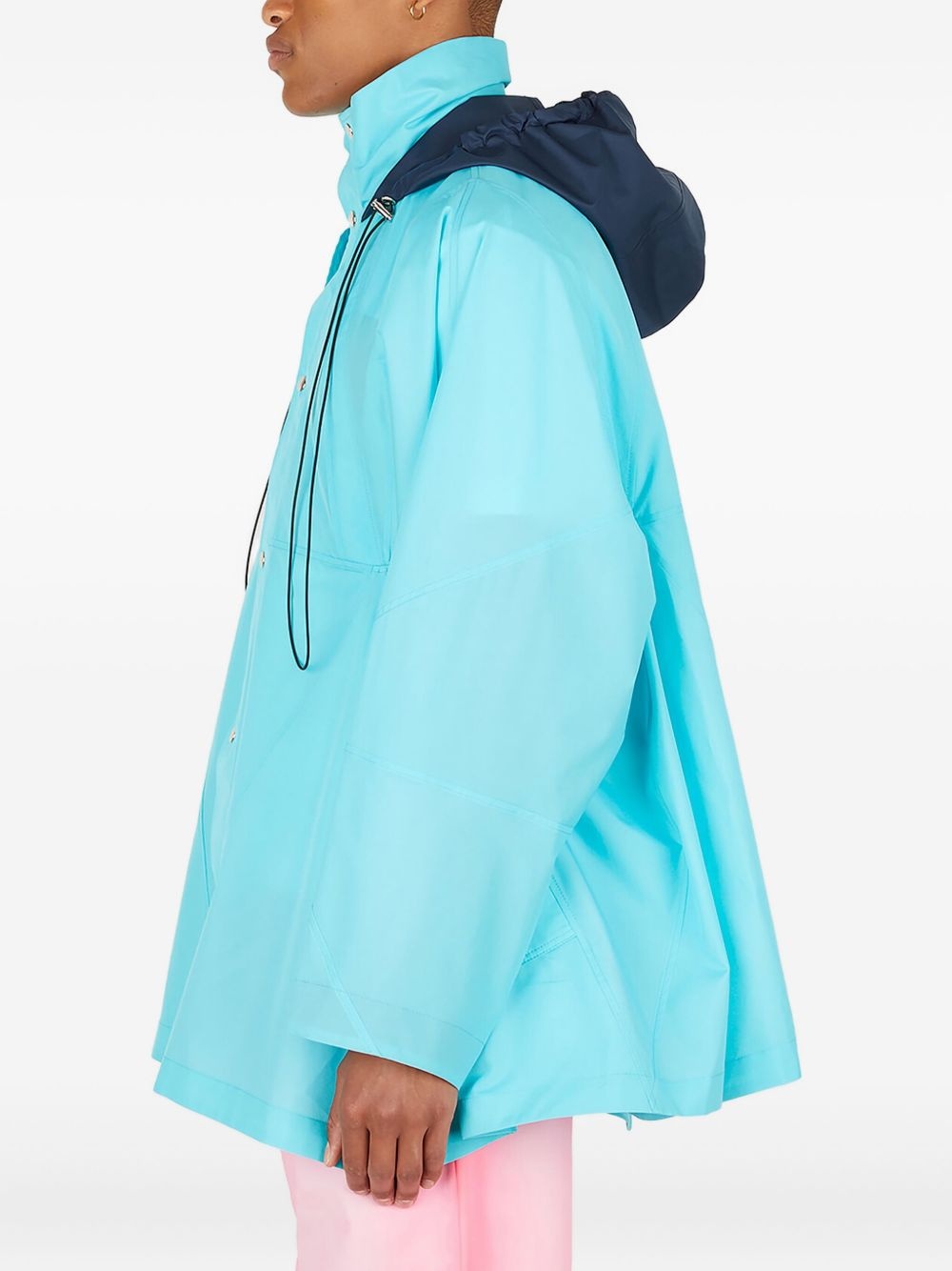 hooded panelled raincoat - 2