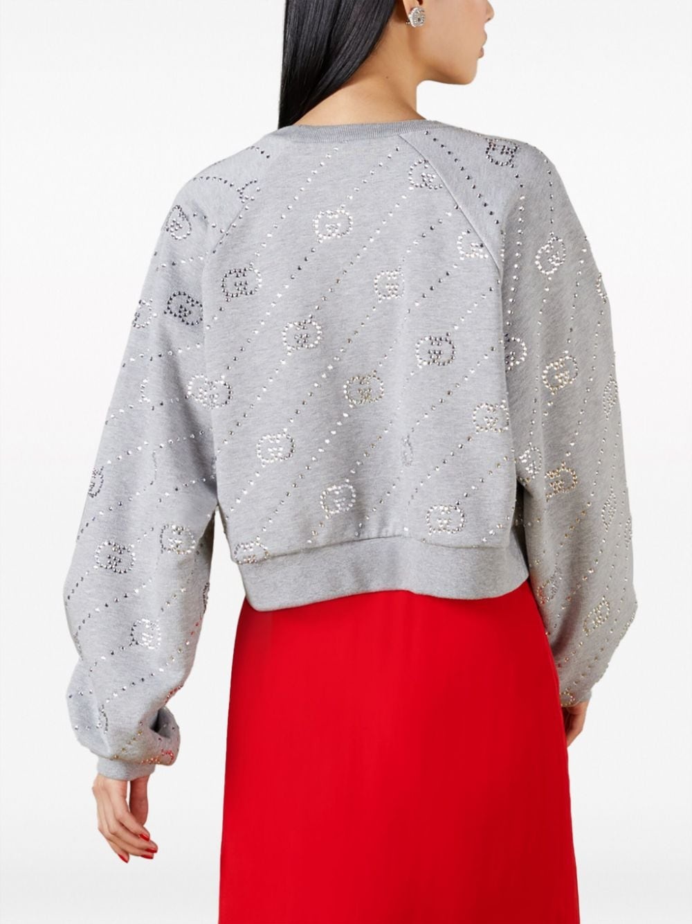 crystal-embellished Interlocking G-logo felted sweatshirt - 4
