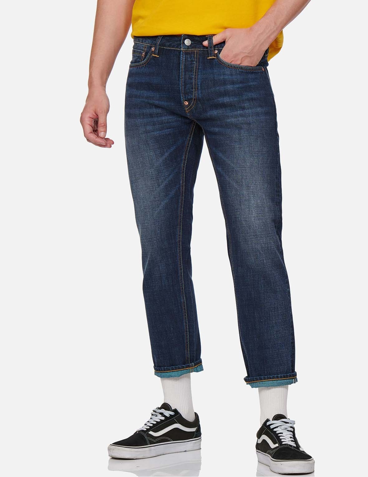 DARUMA AND LOGO CROPPED SLIM STRAIGHT FIT JEANS #2010 - 4