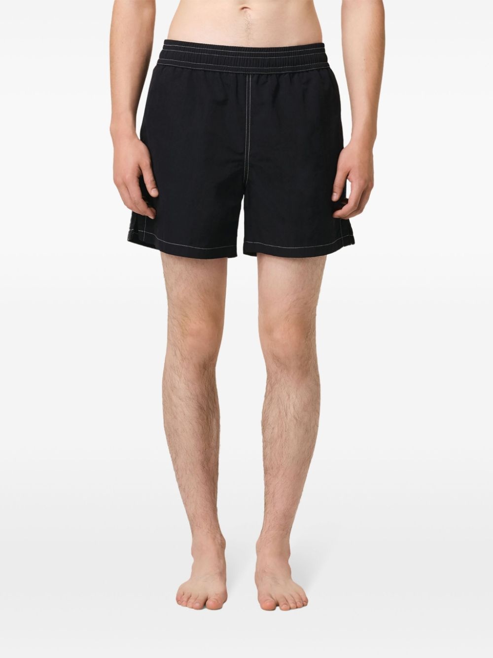 contrast-stitching swim shorts - 5