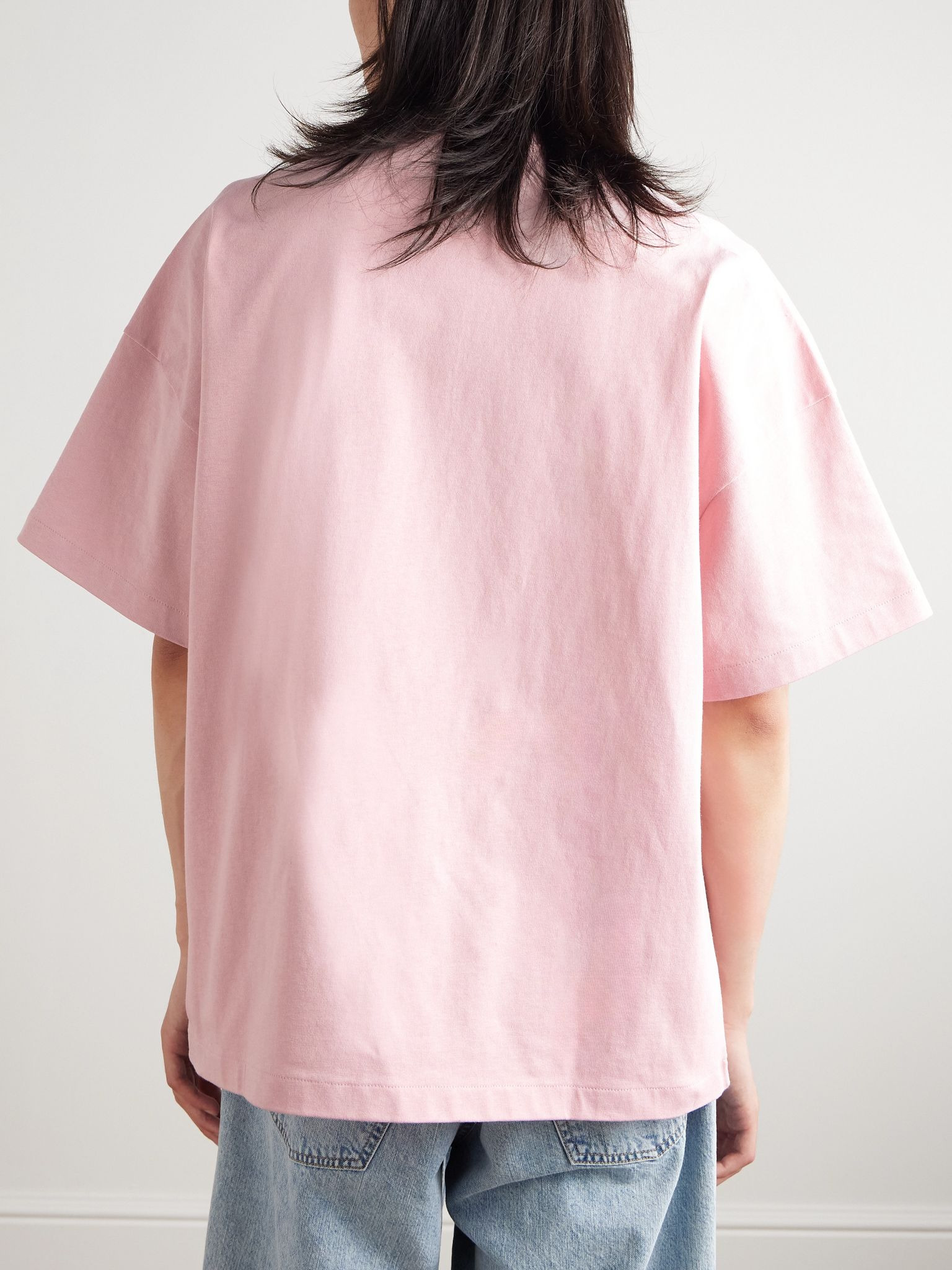Logo-Print Cotton-Jersey T-Shirt Pink - 3
