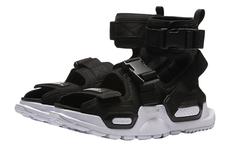 Li-Ning PLATFORM Paris Fashion Week Catwalk Series Black Green Sandals 'Black Green' AGBN077-2 - 3