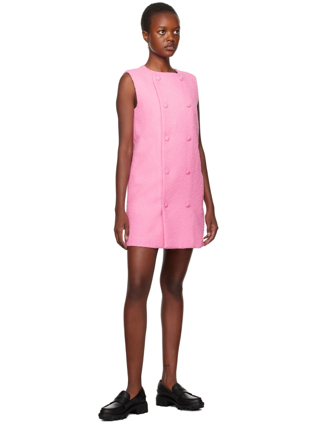 Pink Double-Breasted Minidress - 4