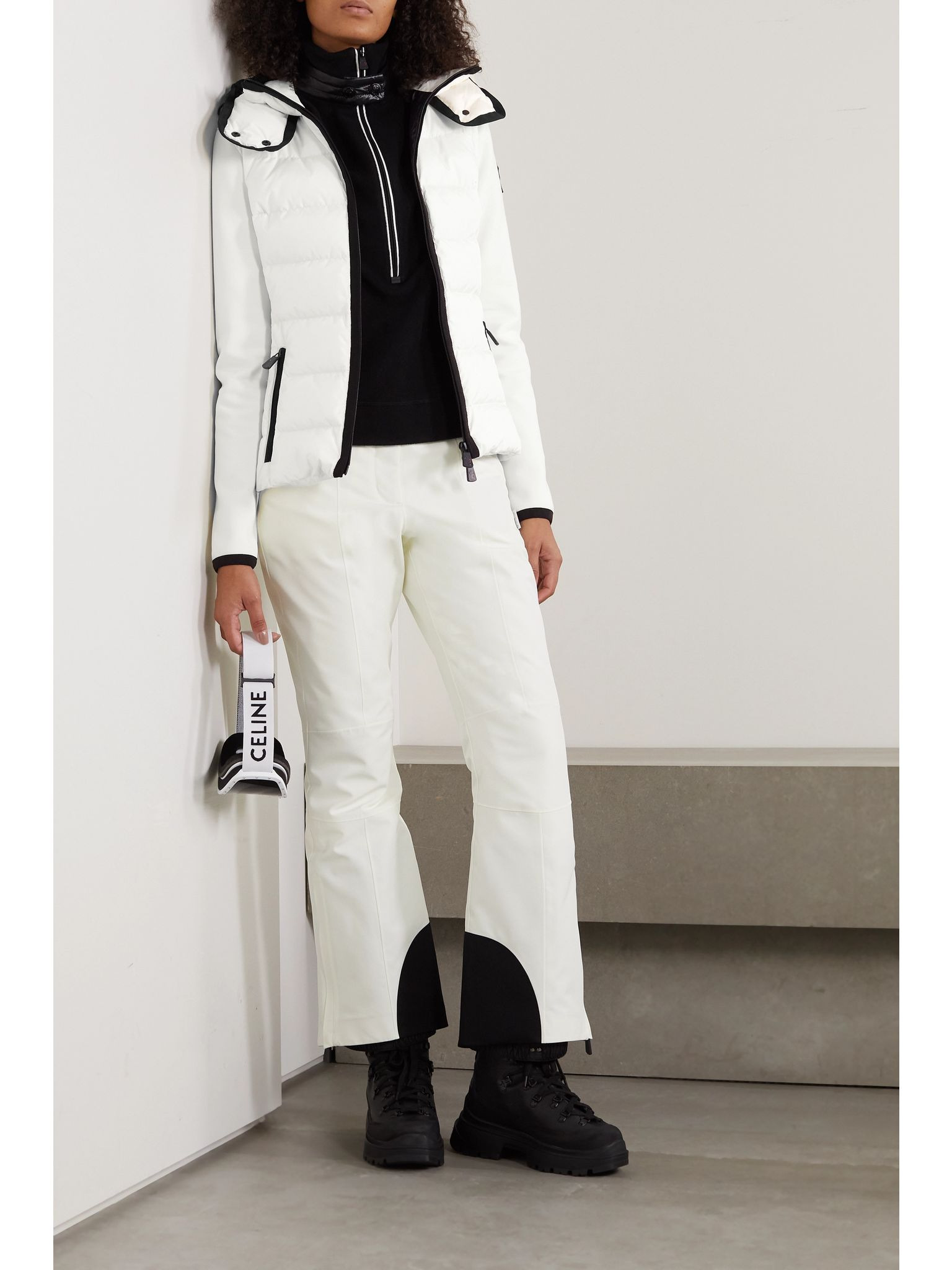 Lamoura hooded grosgrain-trimmed quilted down ski jacket White - 2