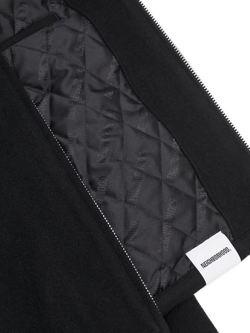 Melton logo-emblem zip-up shirt jacket 5