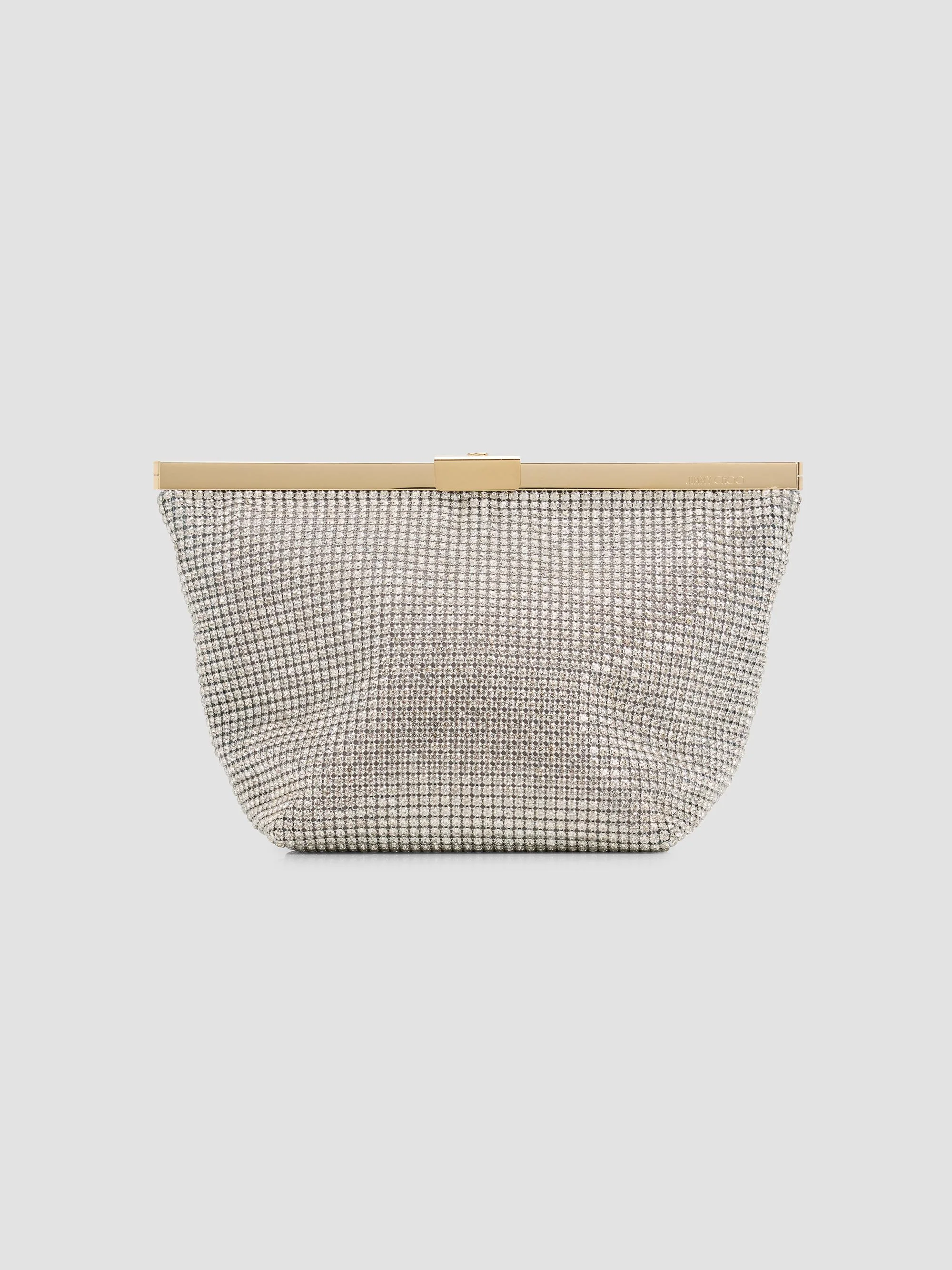 Women's Ganache Crystal Mesh Clutch - Silver Light Gold - 1