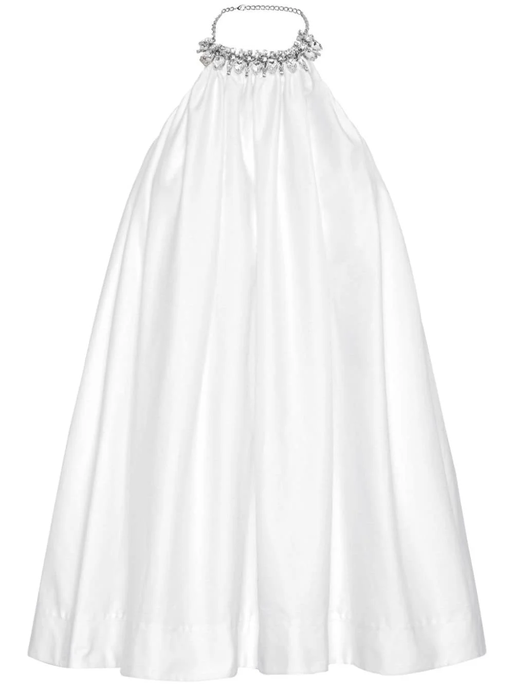 crystal-embellishment cotton mini dress - 1